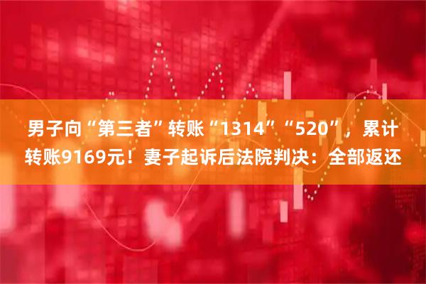 男子向“第三者”转账“1314”“520”，累计转账9169元！妻子起诉后法院判决：全部返还